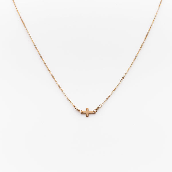 Mini Side Cross Necklace