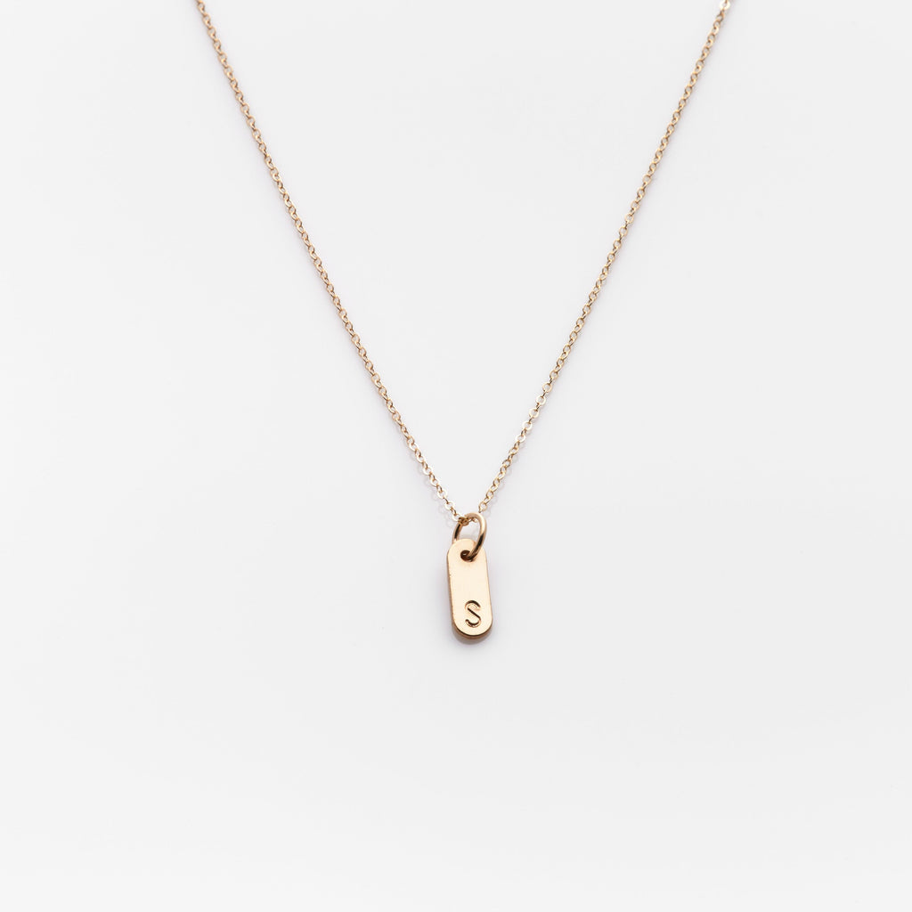Initial Bar Charm Necklace
