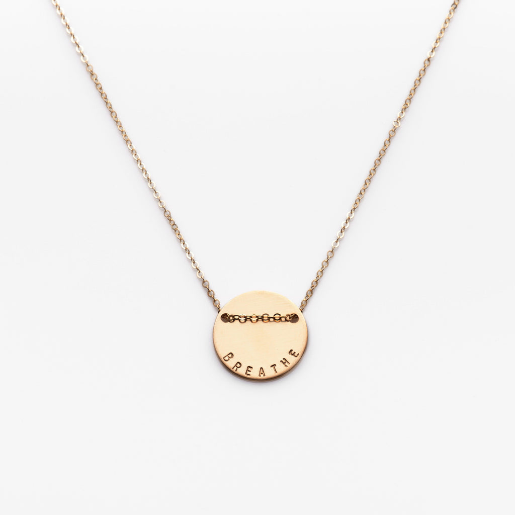 Classic Floating Coin Curved Stamp Necklace by nashelle