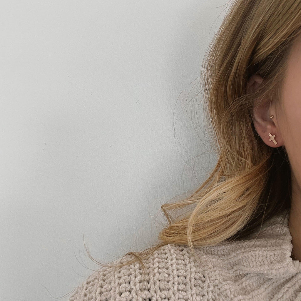 Cross Stud Earrings - Nashelle