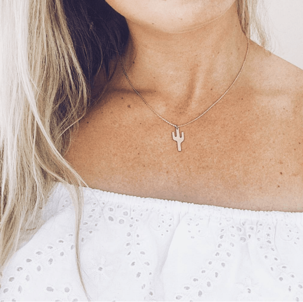 Gold 2025 cactus necklace