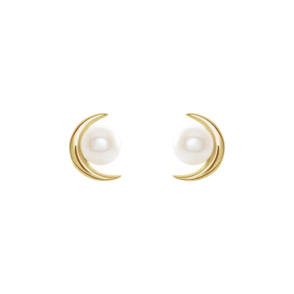 Moon & Pearl Studs - Nashelle