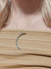 sterling silver crescent moon necklace with diamond