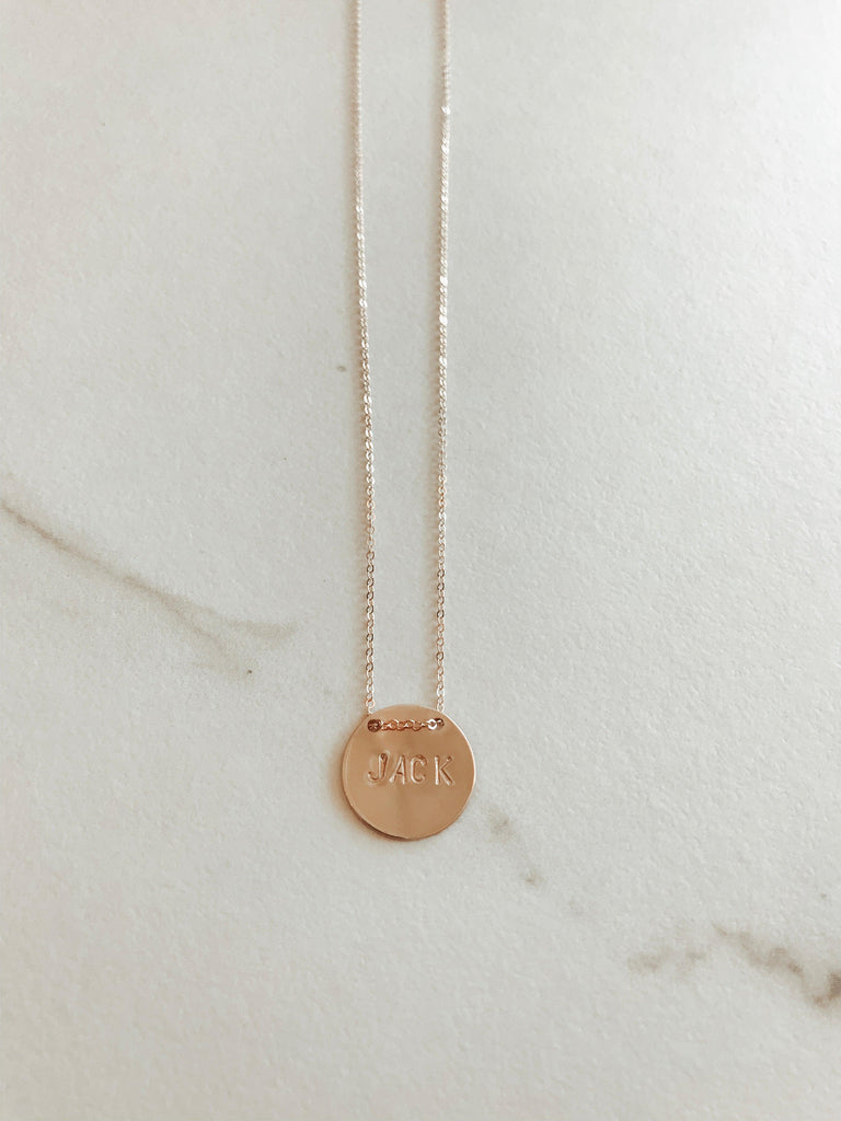Classic Floating Coin Straight Stamp Necklace by nashelle