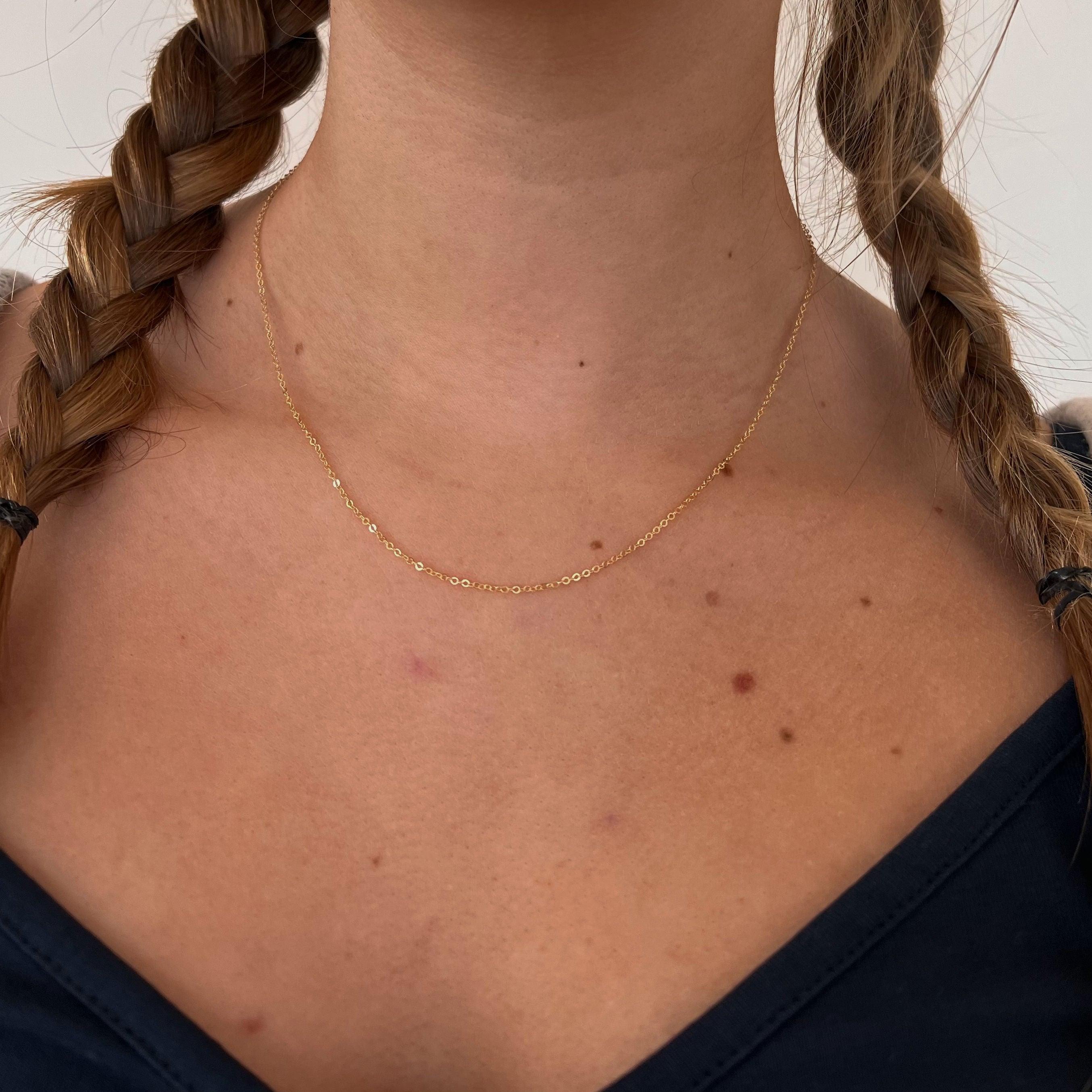 VERSION 2.0  14k Gold Filled Tiny Coins T-Row Dainty Chain