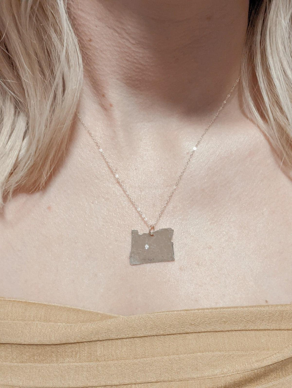 State Charm Necklace with Diamond - Nashelle