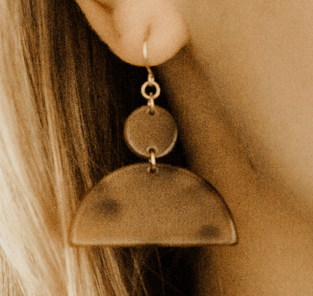 HARLOW Resin Small Solid Circle w/Half Circle Earrings - Nashelle