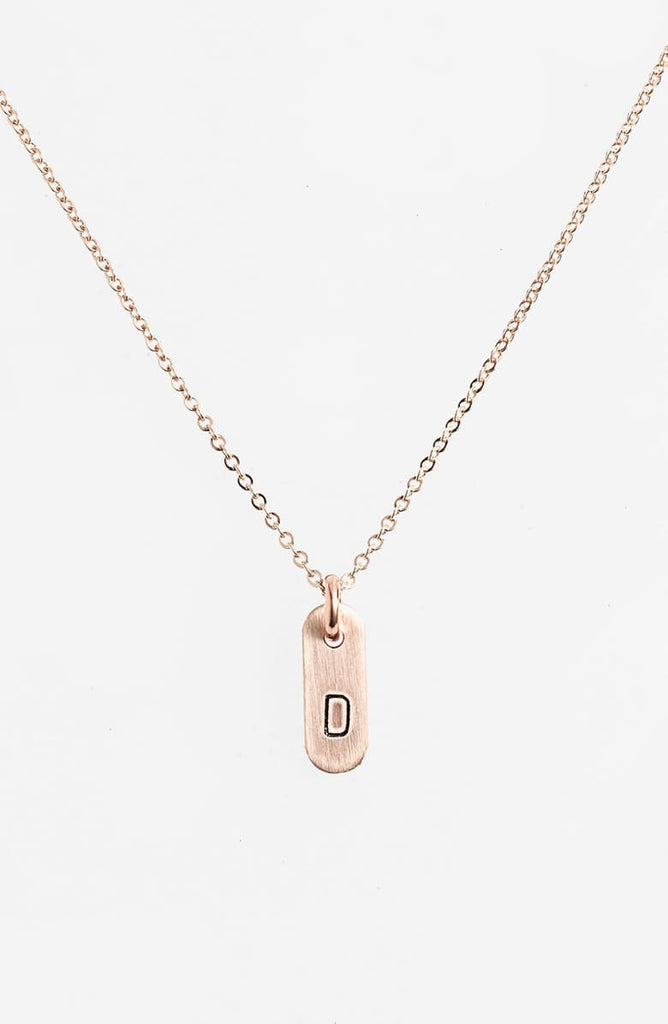 Initial Bar Charm Necklace