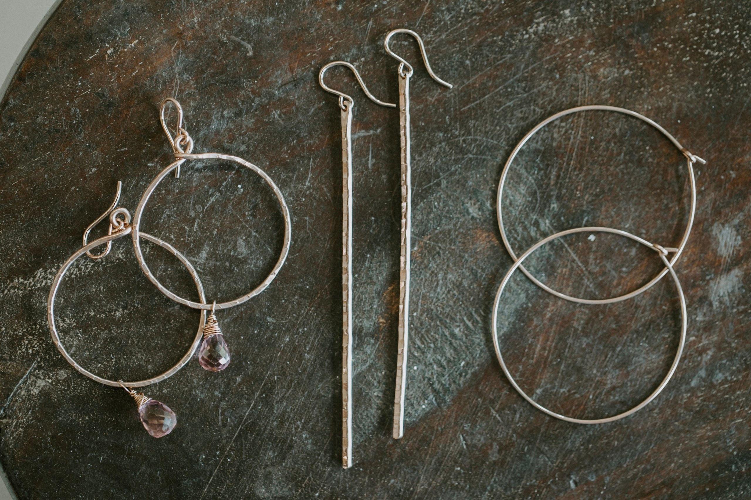 Hammered Stick Earrings - Nashelle