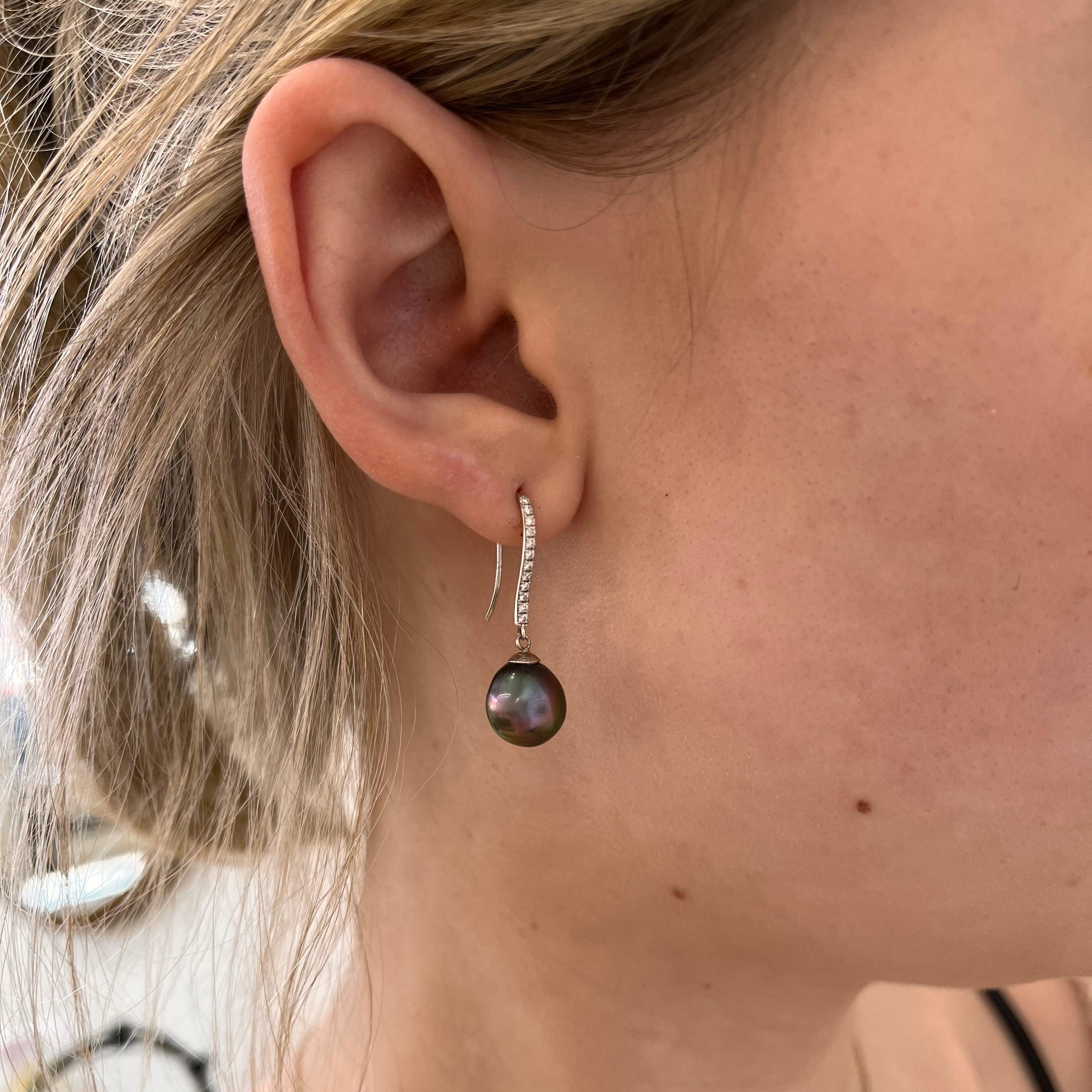 Diamond & Tahitian Pearl Drop - Nashelle