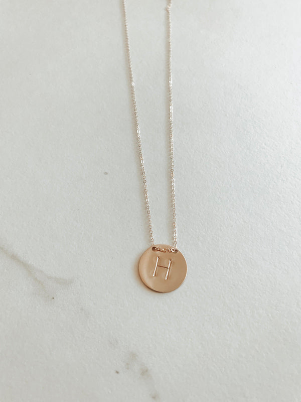 Single Letter Floating Coin Necklace