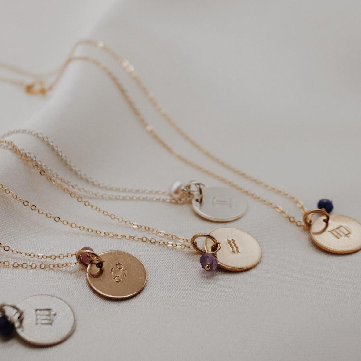 Zodiac Mini Coin Necklace - Nashelle